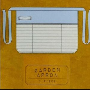 Apron Retro Vintage Look Waist Tied Gardening Kitchen Pocket Blue White Stripe